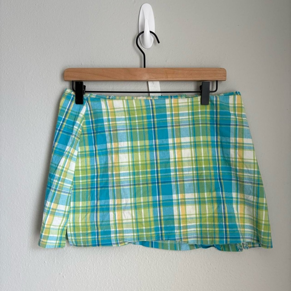 Plaid Blue and Green Women's Skirt